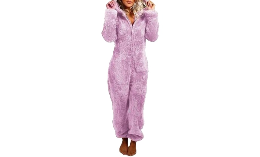 Image 9: Women's Fleece Teddy One-Piece Suit