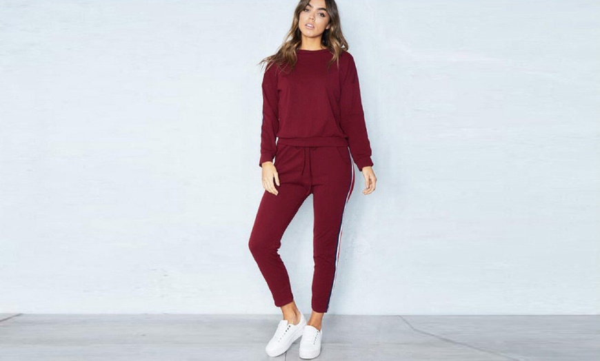 Image 5: Side-Striped Casual Tracksuit Set