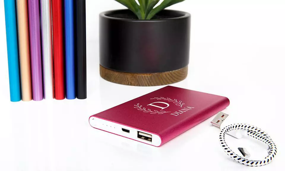 One or Two Personalized Power Banks for Recharging Devices from Qualtry (Up to 72% Off) - Primary Image