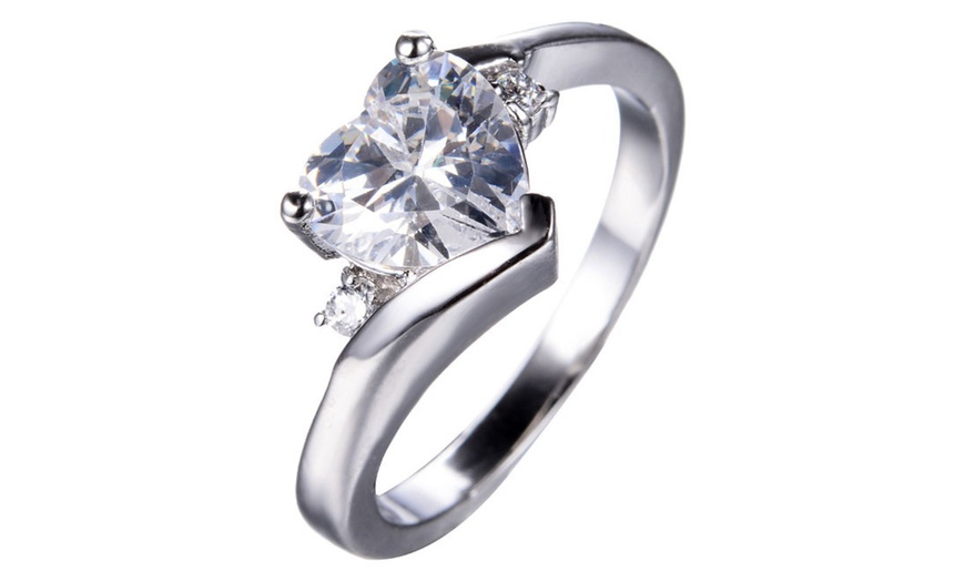 Image 2: Crystal Heart Stone Ring