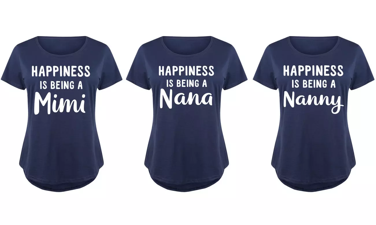 Women's Plus Size Happiness Is Being a Grandma T-Shirts - Primary Image