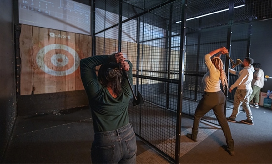 Image 1: Up to 53% Off Axe Throwing and Arcade Cards at Q-Zar