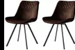 Lot de 2 chaises "Stanford", pieds en métal noir brossé et assise en microfibre, livraison offerte - Image 3