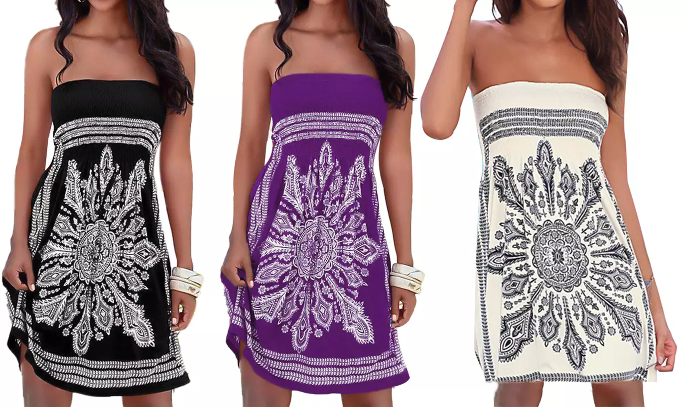 Robe été bustier imprimée bandana - Primary Image