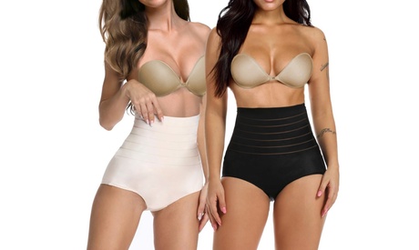 Set di slip a vita alta e reggiseno invisibile disponibile in 3 taglie e 2 colori