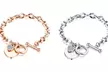 Heart Toggle Bracelets with Crystals from Swarovski and Gift Box Presented - Second Medium