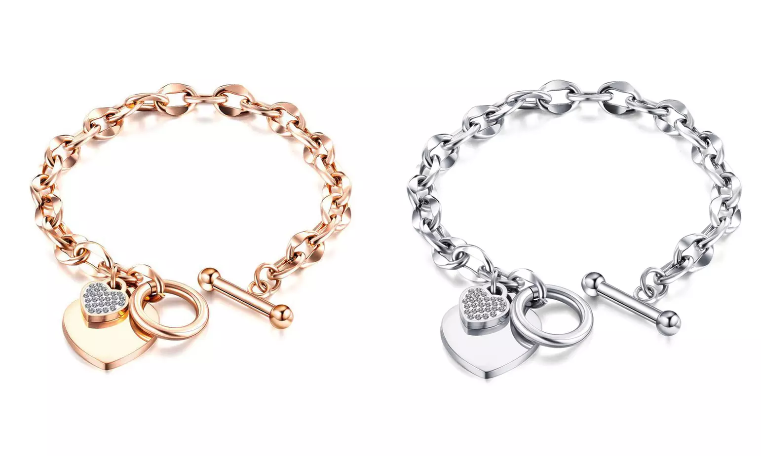 Heart Toggle Bracelets from Swarovski and Gift Box Presented