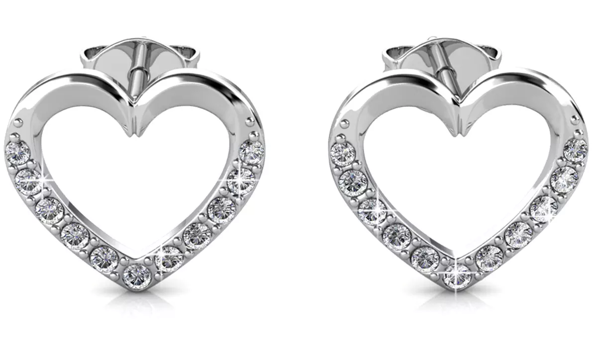 1, 2 of 3 paar oorbellen in hart-vorm