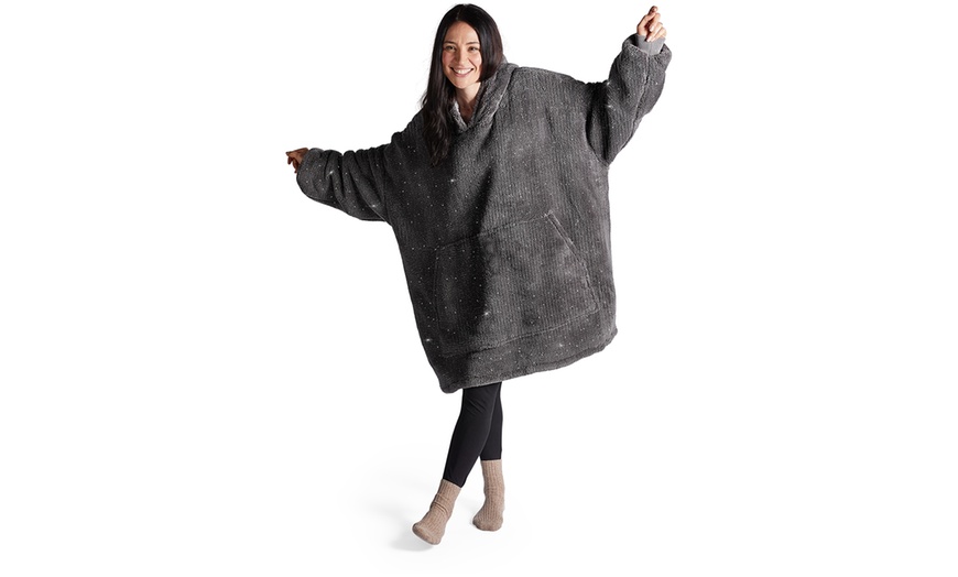 Image 2: Silentnight Reversible Oversized Hoodie Charcoal Glitter