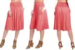 Fashion California Shirring Midi Flare Skater Skirt with Pockets - Second Medium