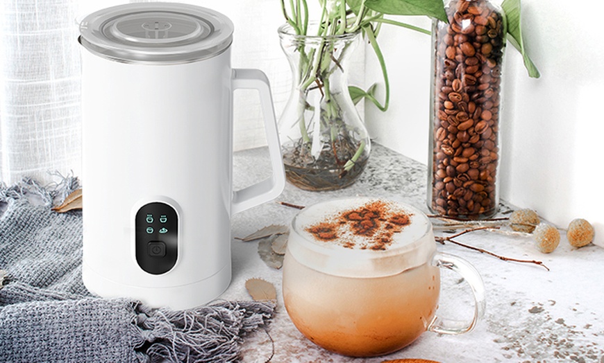 Image 1: Electric Milk Frother with 4 Functions and Precise Temperature Control