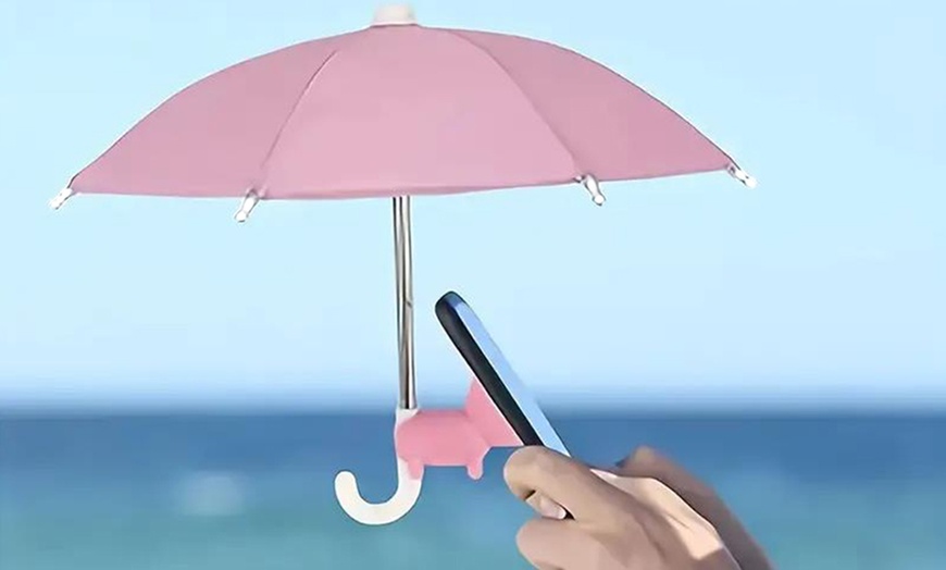 Image 3: Two-Piece Anti-Glare Sun Shade Phone Umbrella with Suction Cup Stand