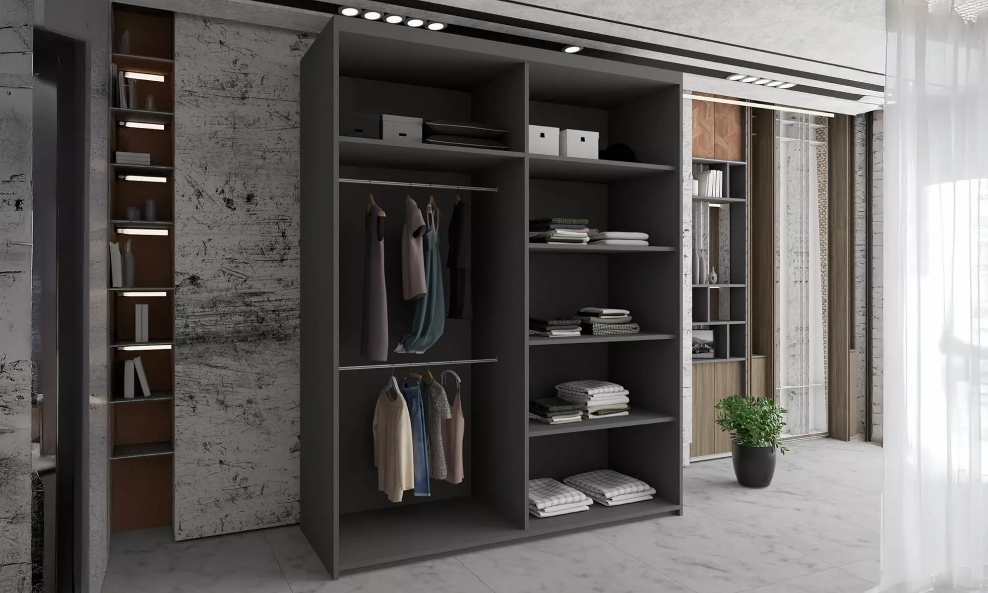 Roni Sliding Mirror Door Wardrobe