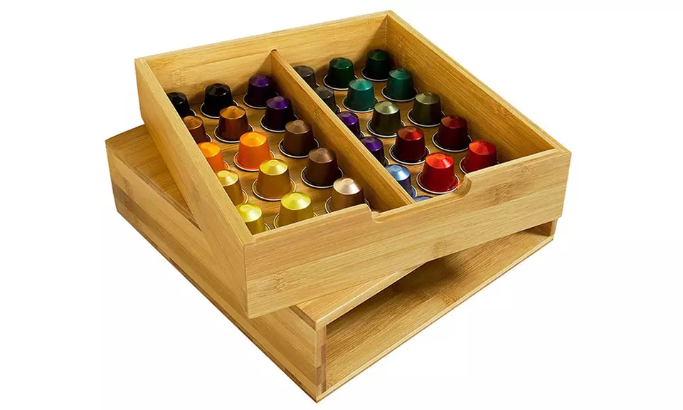 Cassetto porta capsule in bamboo Bakaji