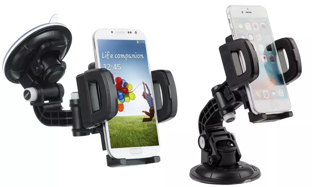 WalvoDesign Mobile Phone Car Mount with Suction Cup and Air Vent Clip - Primary Image
