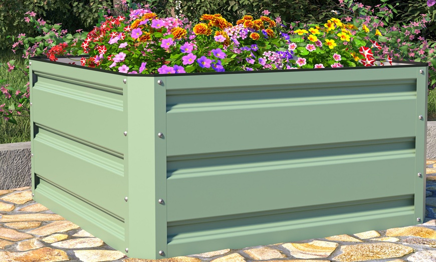 Image 2: One or Two Metal Raised Bed Planters