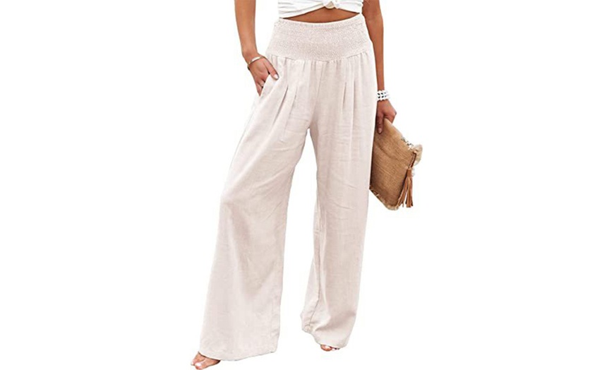 Image 13: Pantalon en coton et lin 