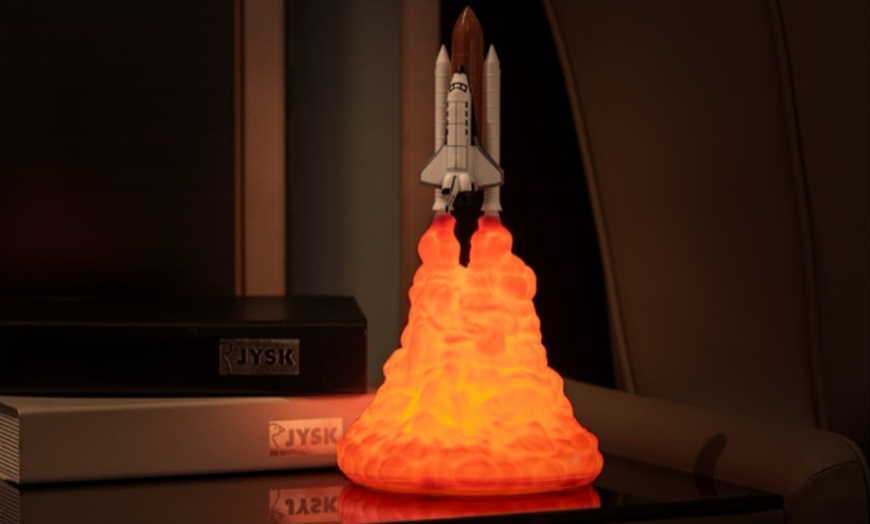 Image 1: 3D Space Rocket Lamp