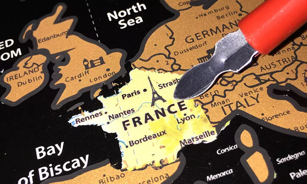 Unique World Travel Scratch-Off Visited Countries Map - Second Medium