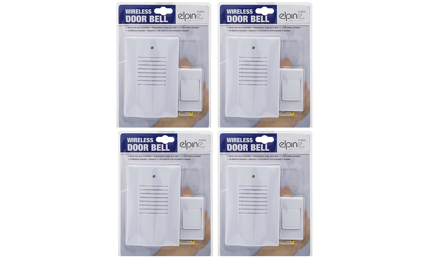 Image 4: One, Two or Four Wireless Doorbell Chime Kits