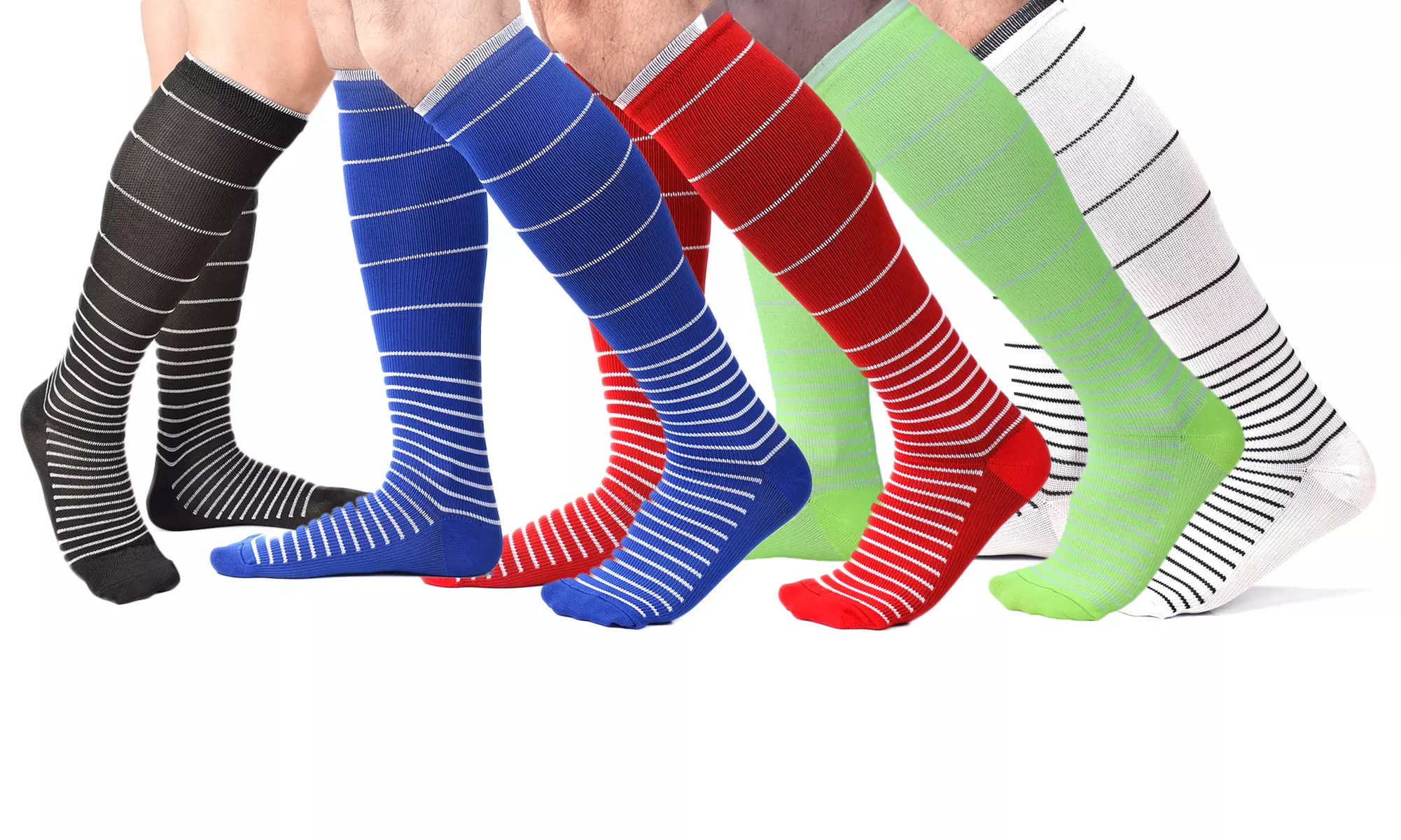 Extreme Fit Messina Unisex Striped Compression Socks (3- or 6-Pack) - Primary Image