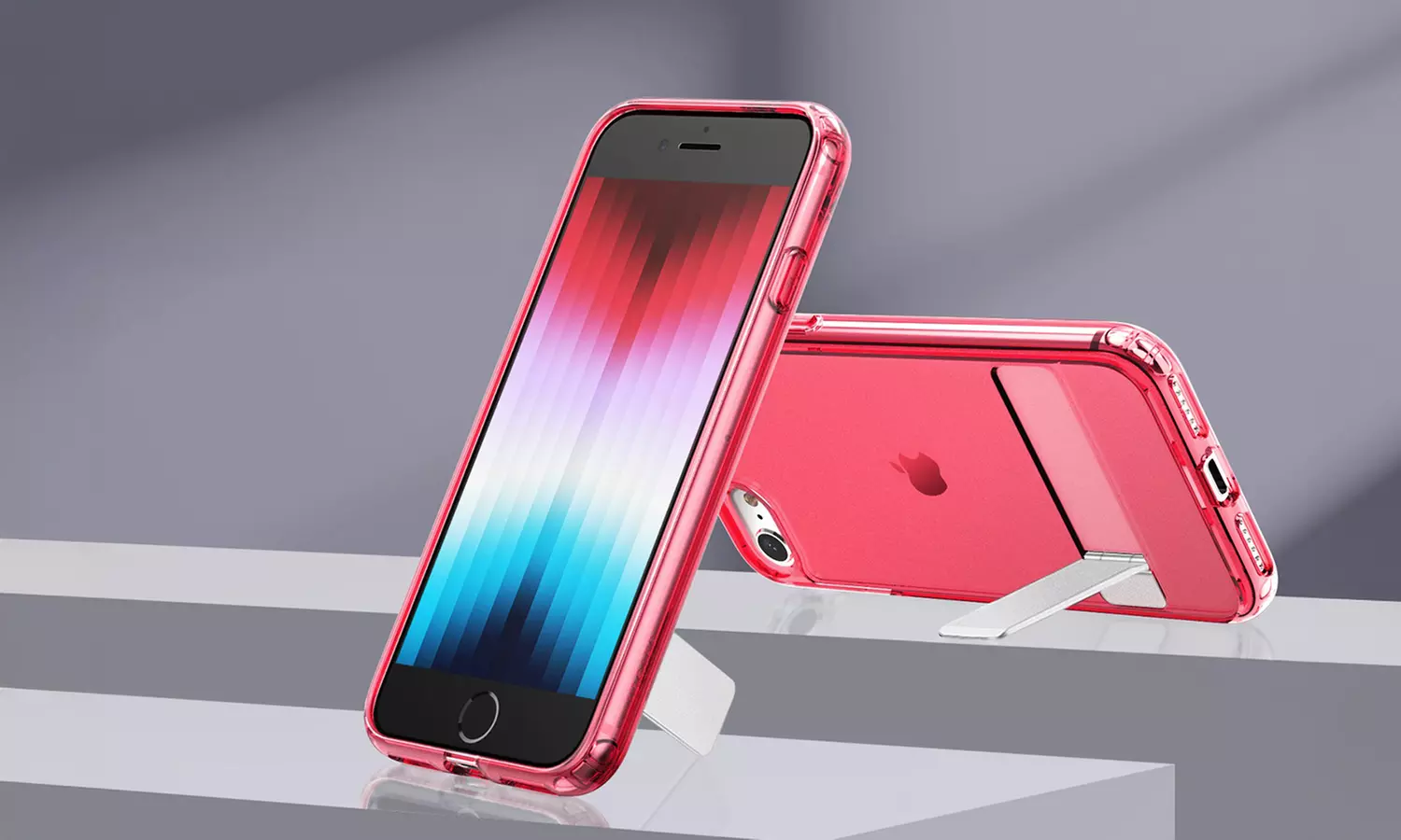 3-Way Metal Kickstand Case for Apple iPhone SE 3/2, iPhone 8/7, Bumper Cover