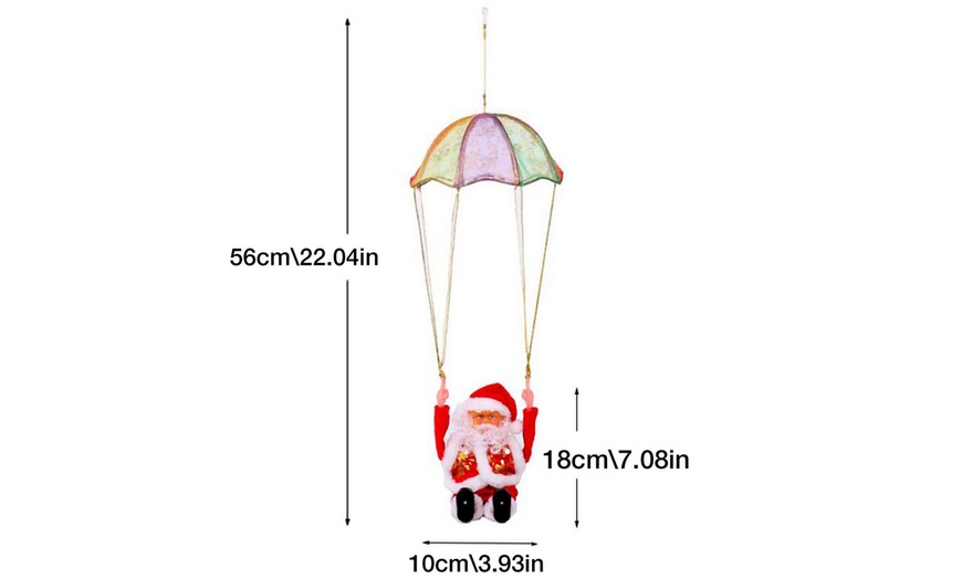 Image 4: Musical Tumbling Parachute Santa