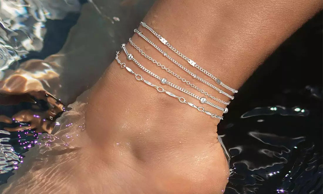 1 of 2 sets van 5 verstelbare enkelbandjes