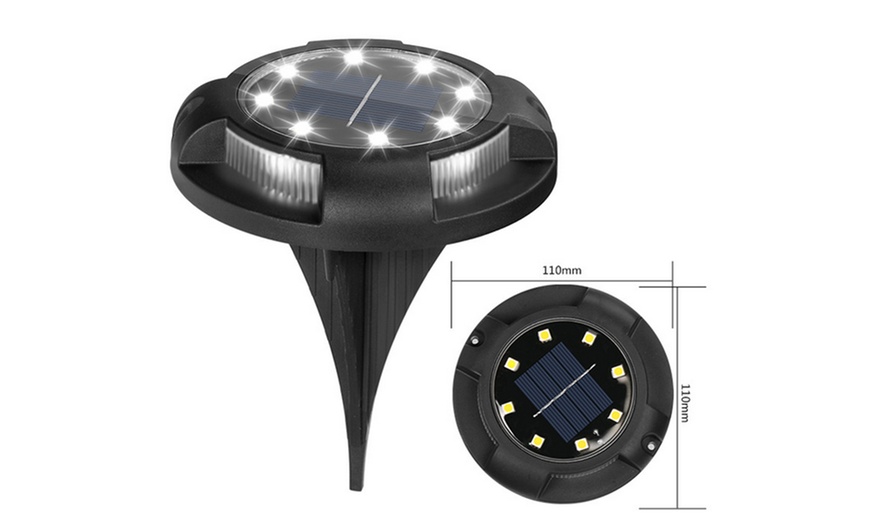 Image 3: Two or Four 12-LED Outdoor Garden Solar Underground Lights