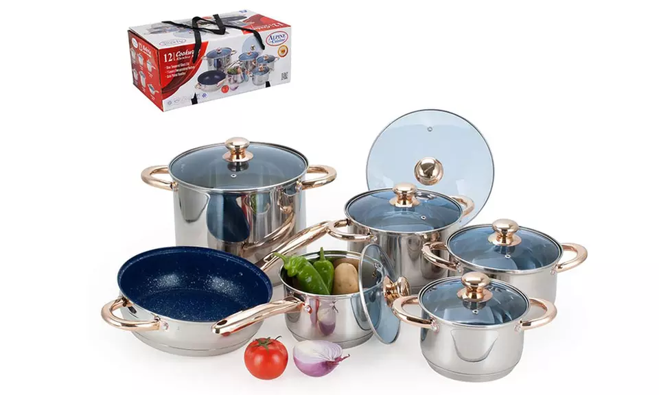 Stainless Steel Non-Stick Cookware Set (12-Piece) - Primary Image