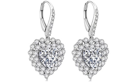 1, 2 ou 3 paires de boucles d'oreilles Love Heart ornées de cristaux Swarovski®