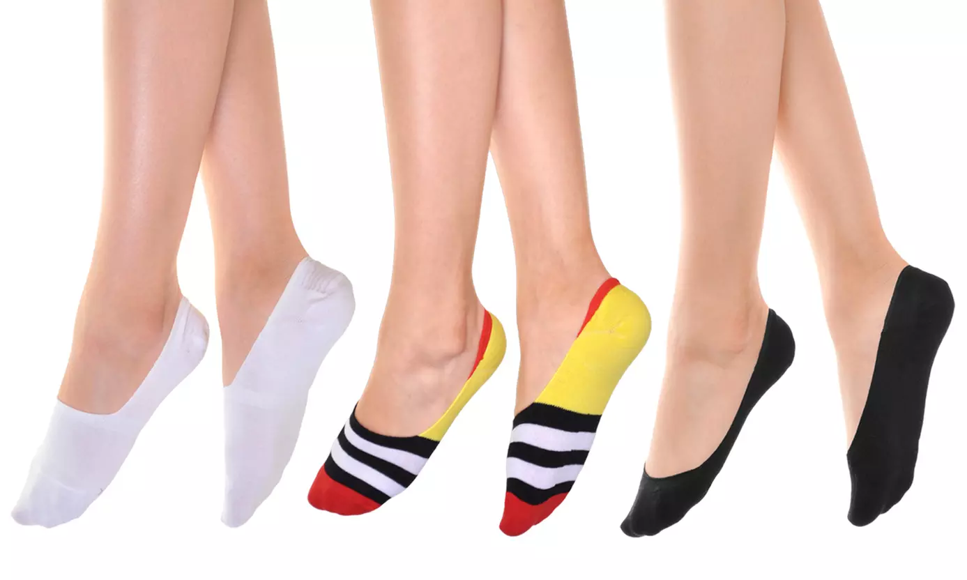 Angelina Women's Cotton-Blend Socks with Silicone Heel Grip (12-Pack) - Primary Image