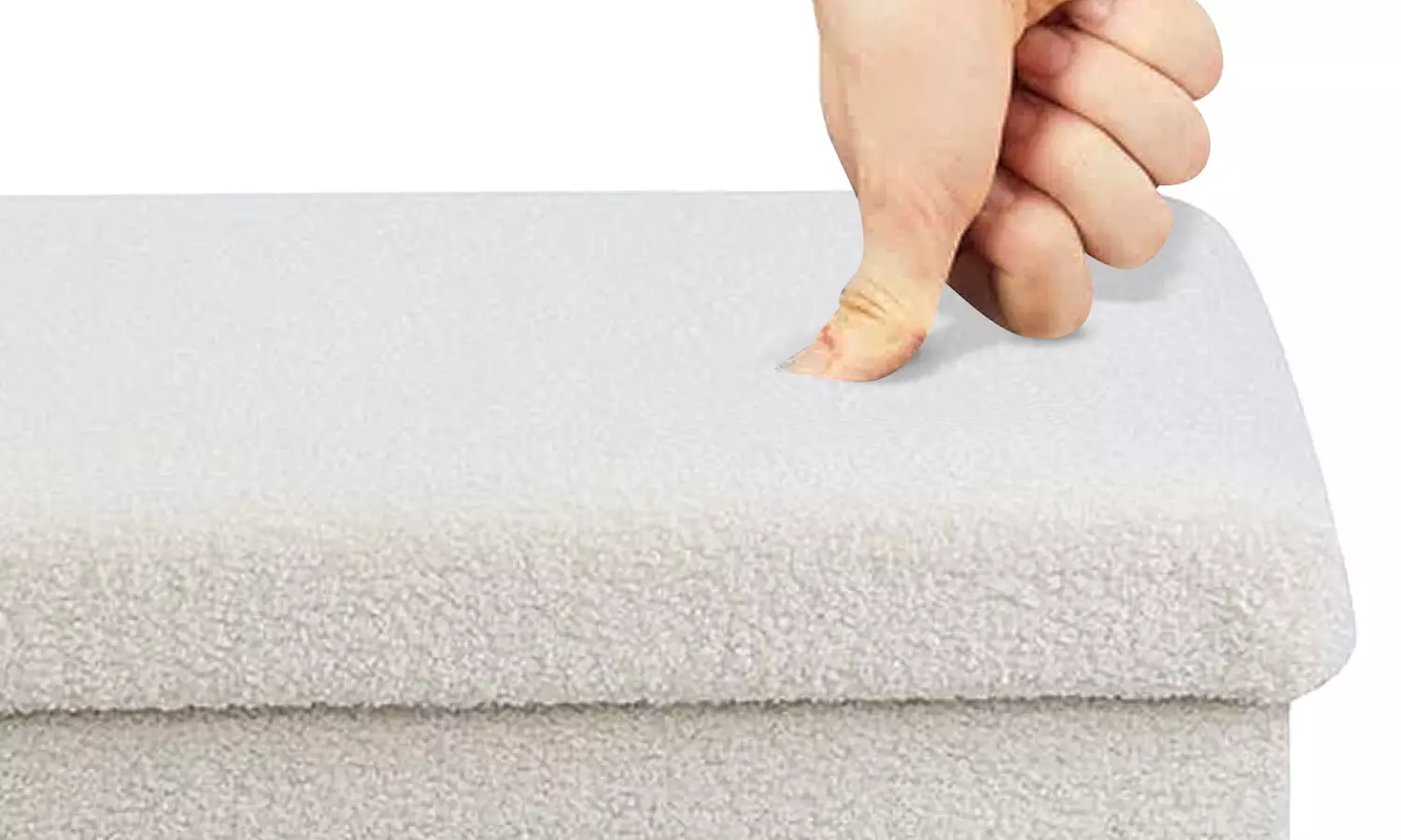 Teddy Boucle Storage Ottoman or Foldable Cube Footstool