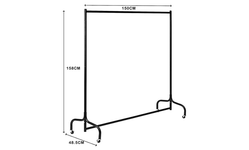 Image 8: 4ft/5ft/6ft Heavy Duty Metal Clothes Rail