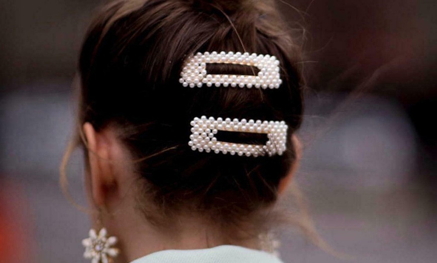 Image 10: Pearl-Beaded Hair Clips