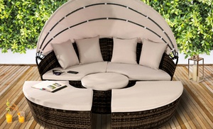 Rattan-Effect Daybed with Optional Cover 