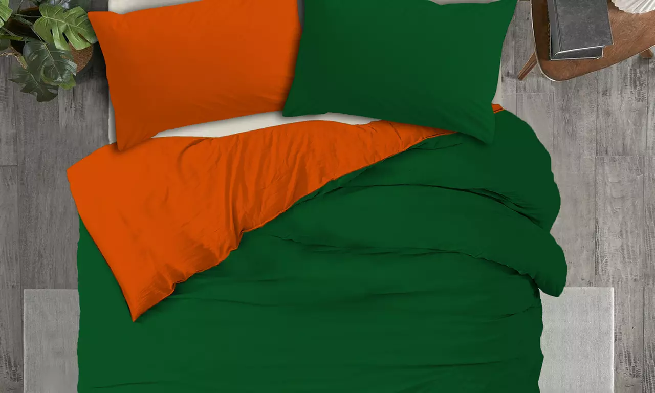 Copripiumini in microfibra Made in Italy, bicolore