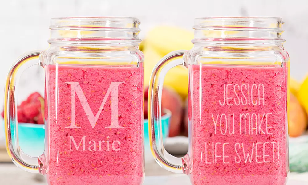 One, Two, or Four Christmas Design Mason Jars from Monogram Online (Up to 75% Off) - Primary Image