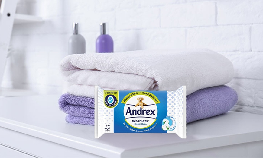 Image 10: Andrex Washlets Flushable Toilet Tissue Wipes