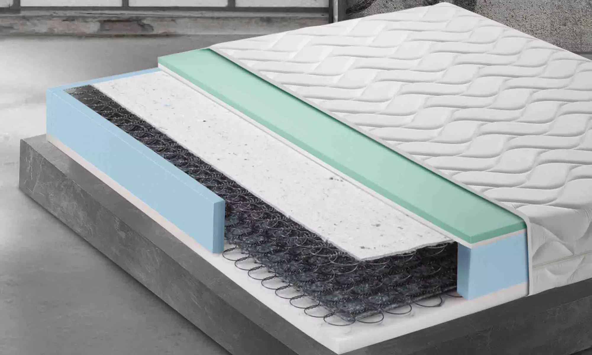 Matelas à mémoire de forme à ressorts progressifs de Mentor