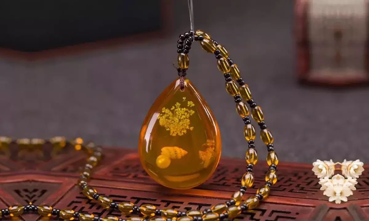 One, Two, or Three Amber Solitary Pendant Necklaces from Novadab (Up to 77% Off) - Primary Image