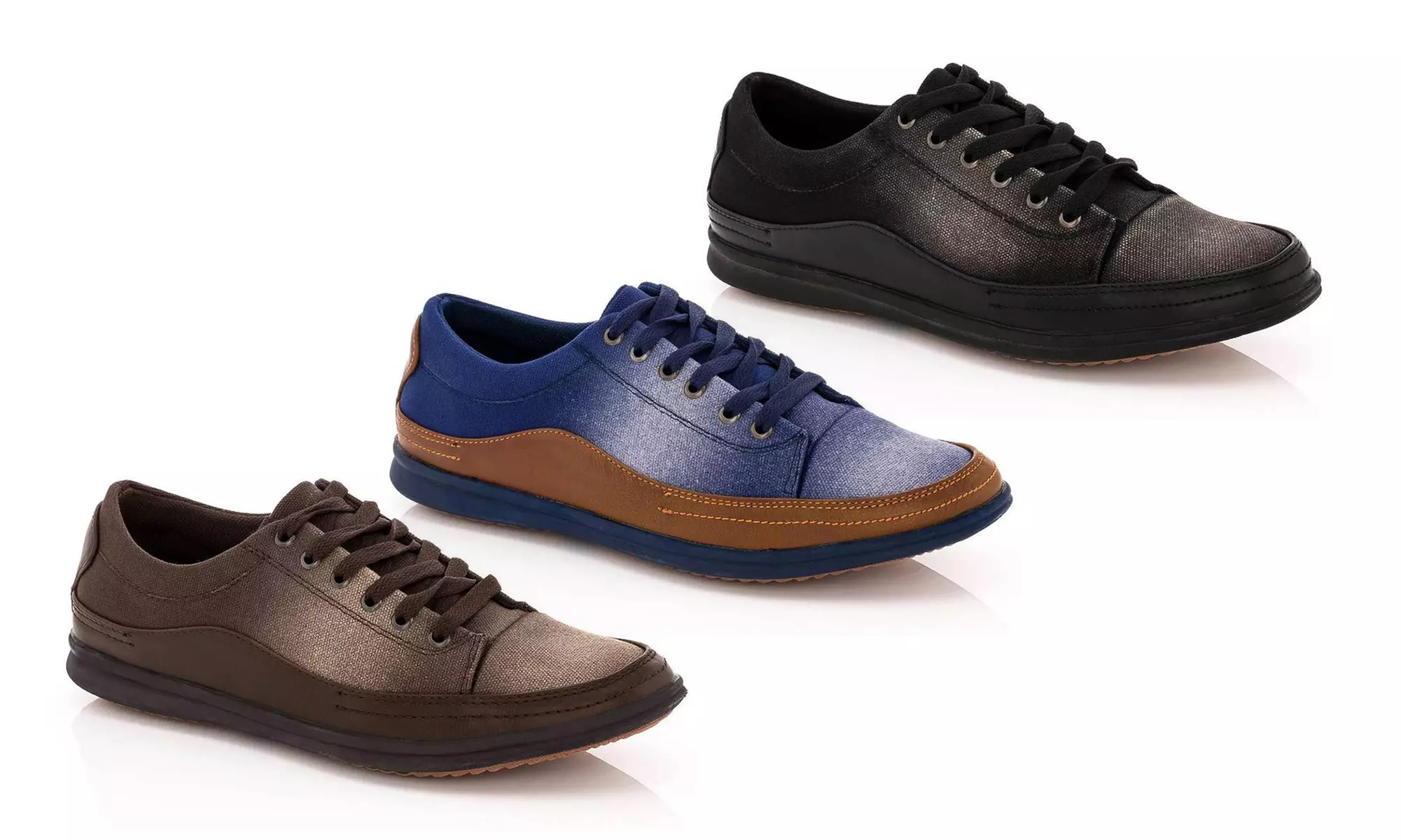 Franco Vanucci Ronnie Men's 2-Tone Canvas Lace-up Sneakers - Primary Image