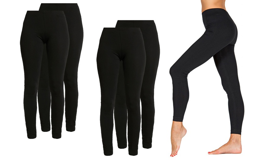 Image 1: Women's Black Thermal Leggings