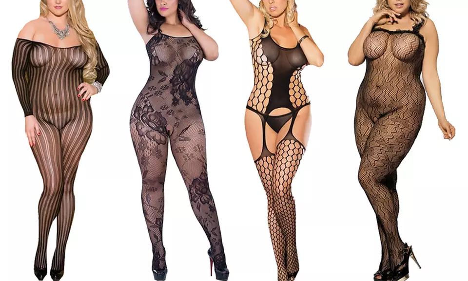 1x oder 2x Erotischer Bodystocking Einteiler für kurvige Frauen, Plus Size im Modell nach Wahl - Primary Image