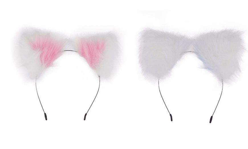 Image 4: Metal Anal Plug Fox Tail Cute Cat Ears Head Hoop Set Cosplay Toy Games