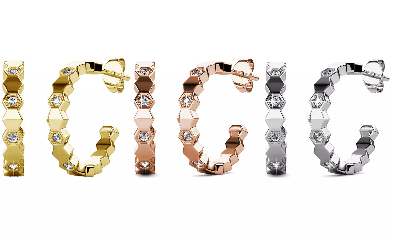 Paire de boucles d'oreilles ornées de cristal autrichien, coloris au choix - Primary Image