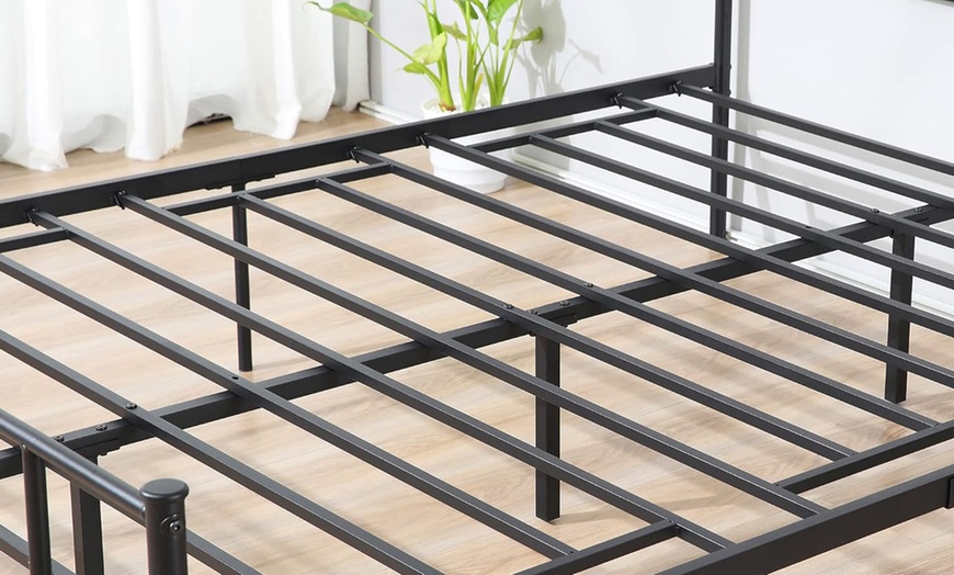 Image 11: HomCom Double Metal Bed Frame