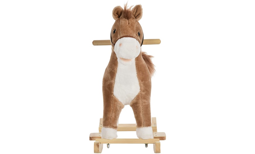 Image 4: HomCom Brown Rocking Horse