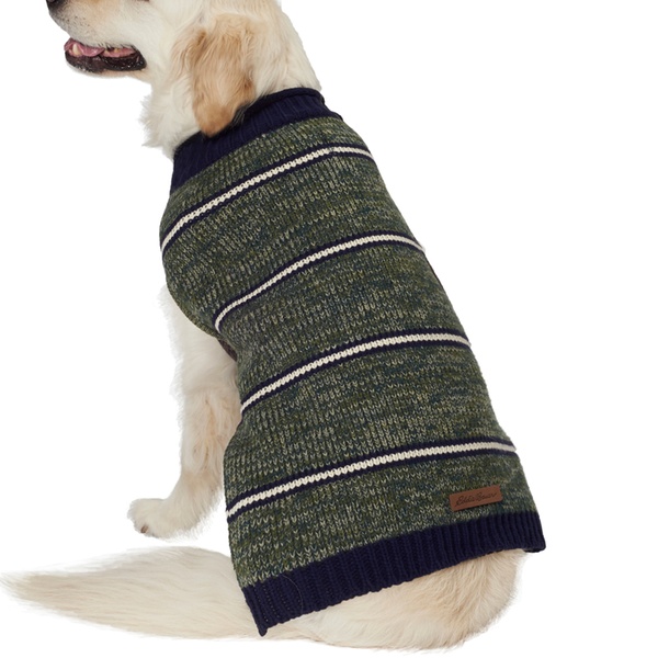 eddie bauer marled striped dog sweater