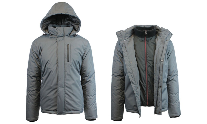 Image 4: Spire By Galaxy Men's Heavyweight Jackets with Detachable Hood